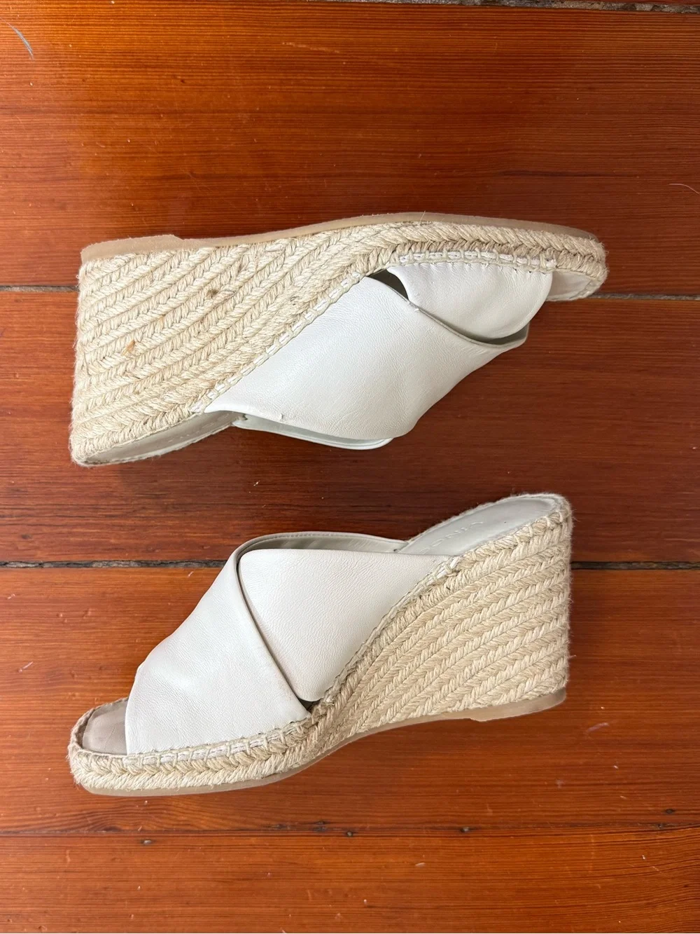 Vince Gaelan Leather Espadrille Wedge Sandal Sz 6 💛🍄